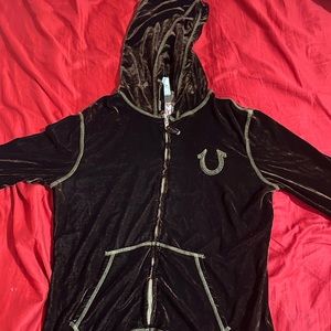 True religion brown velvet sweater